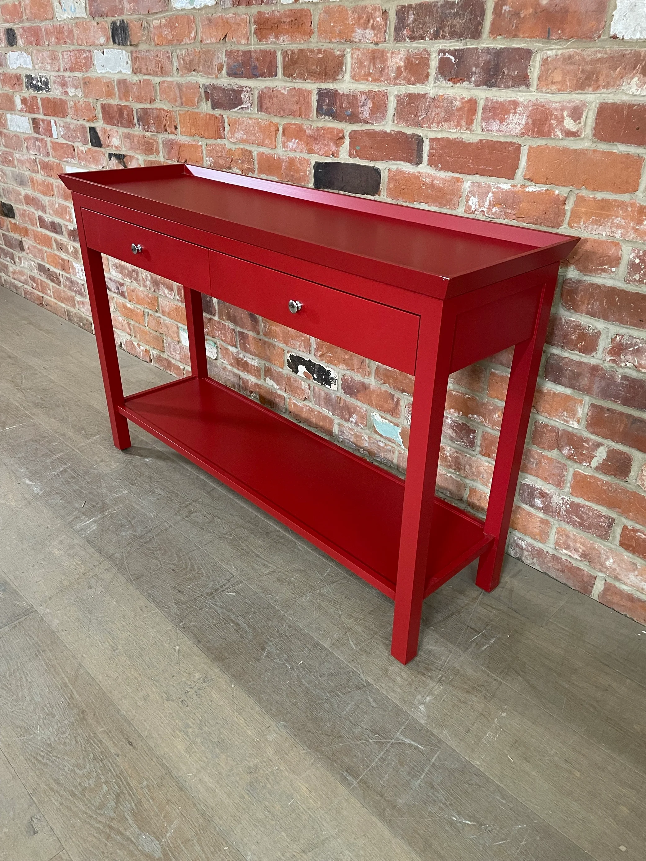 Aldwych 122 Rectangular Console Table - Burnham Red Exterior, Rhubarb Interior - Image 3