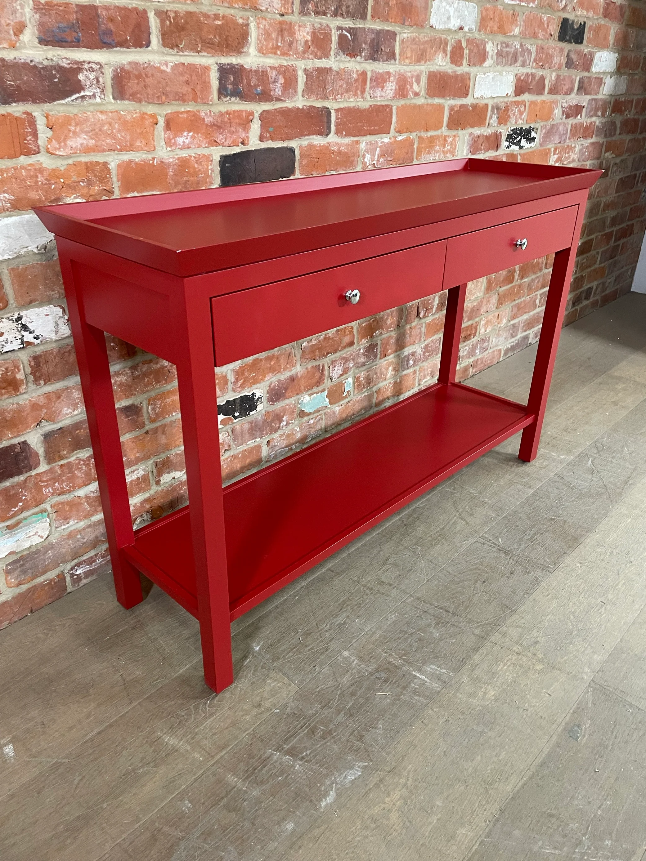 Aldwych 122 Rectangular Console Table - Burnham Red Exterior, Rhubarb Interior - Image 4