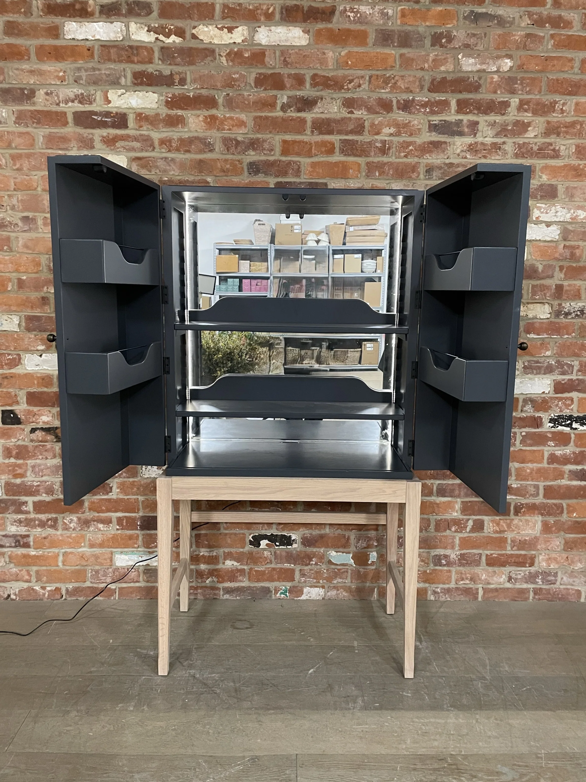 Ardingly Cabinet in Charcoal with Mirror & Lights - Image 5