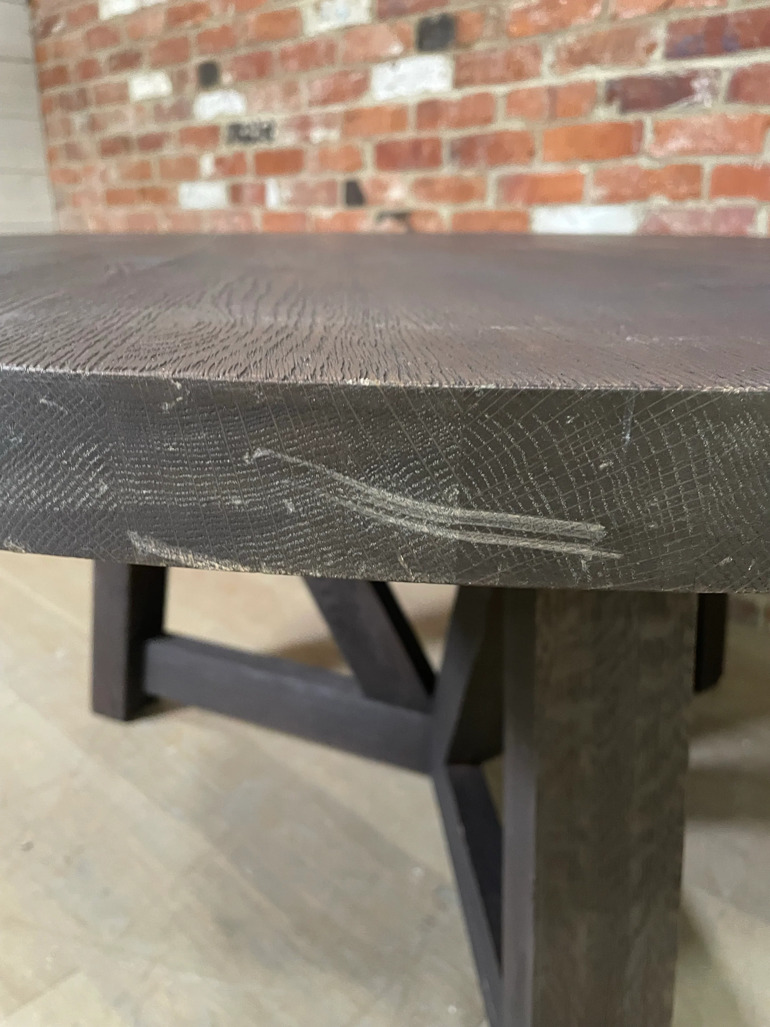 Arundel 6 Seater Round Dining Table, Ebony Oak - Image 4