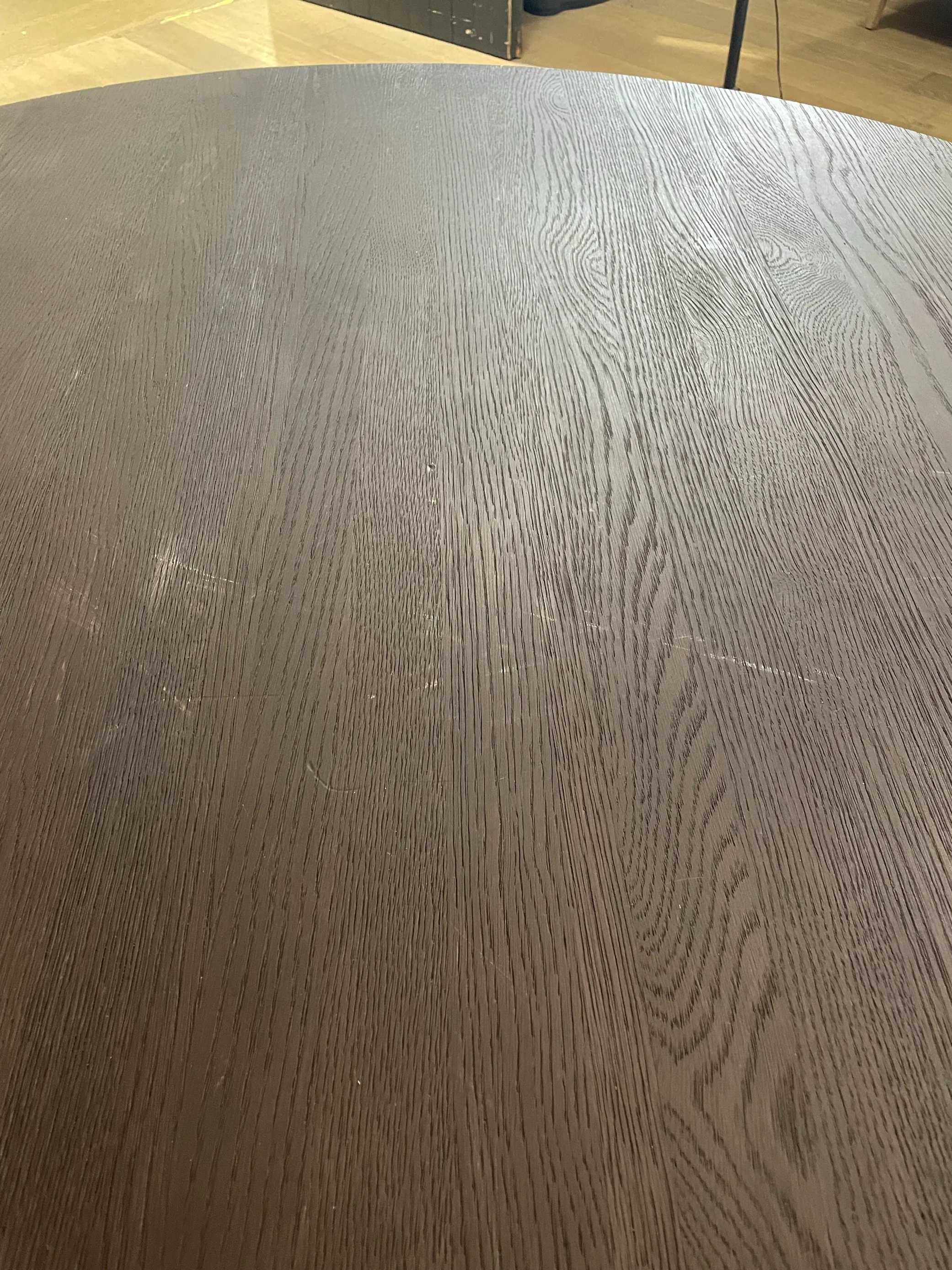 Arundel 6 Seater Round Dining Table, Ebony Oak - Image 5