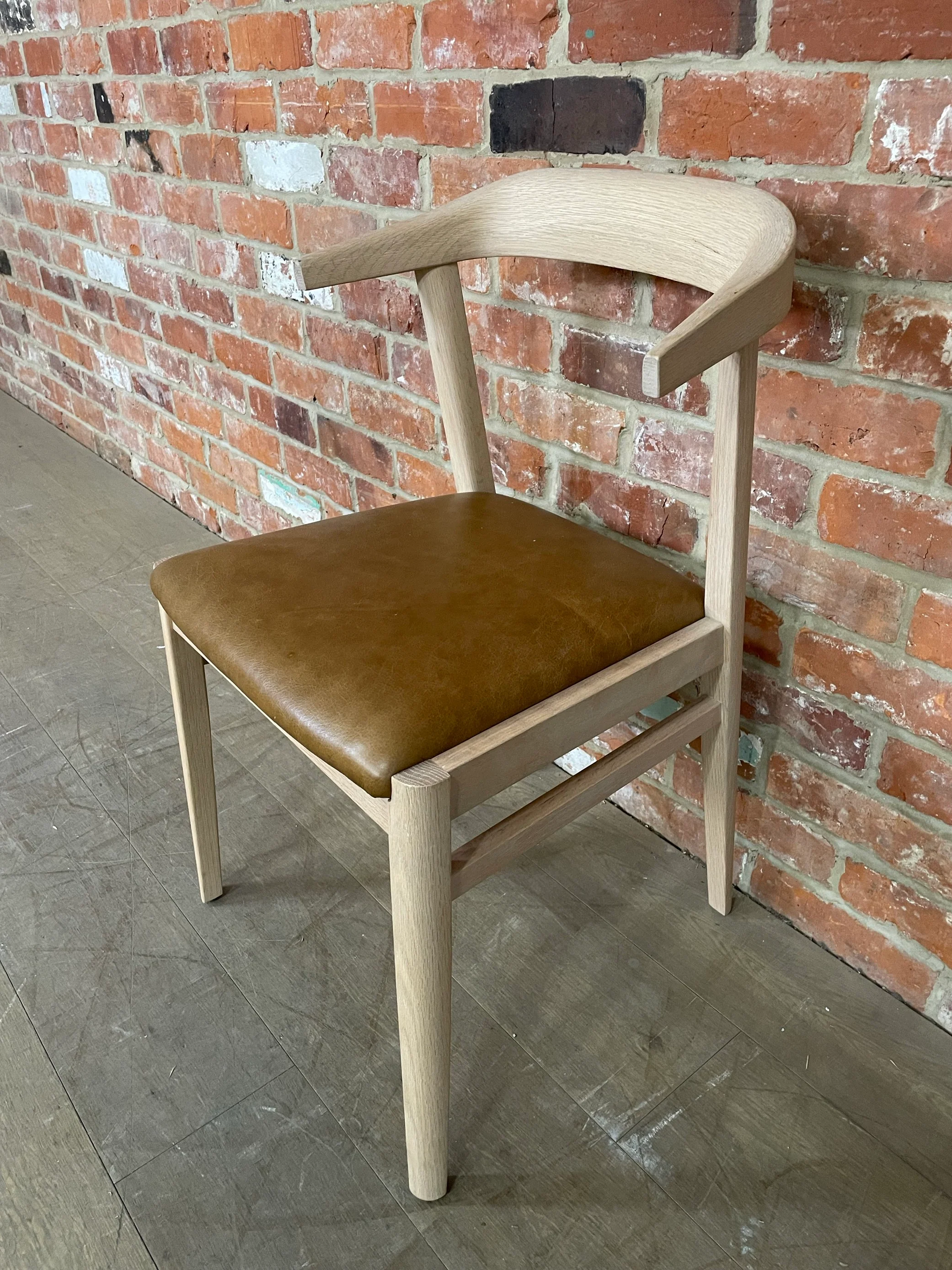Borough Dining Chair - Tan Leather - Natural Oak - Image 3