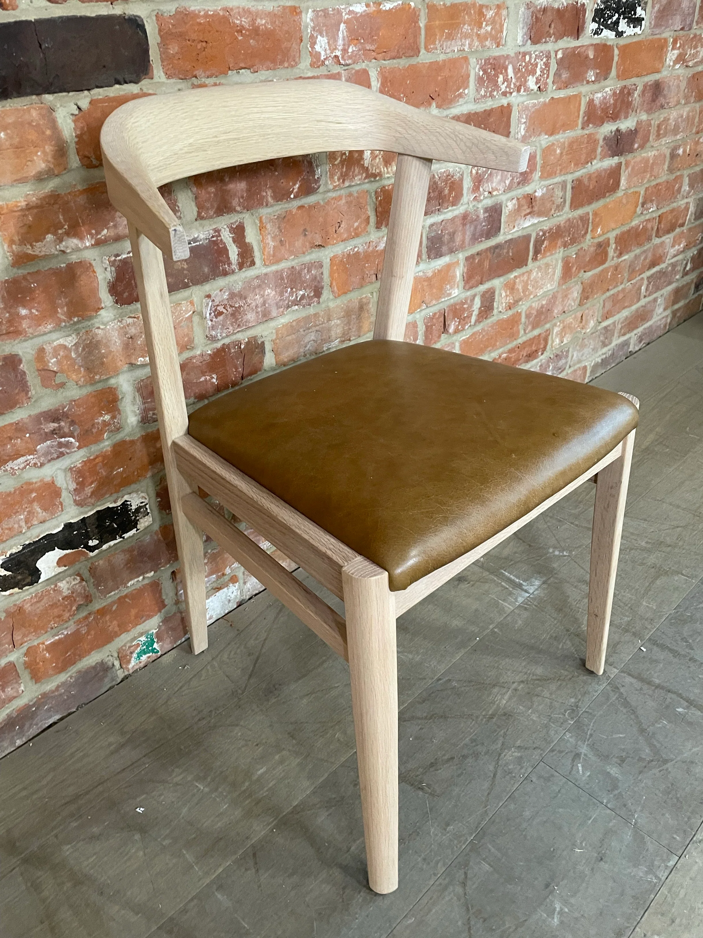 Borough Dining Chair - Tan Leather - Natural Oak - Image 4
