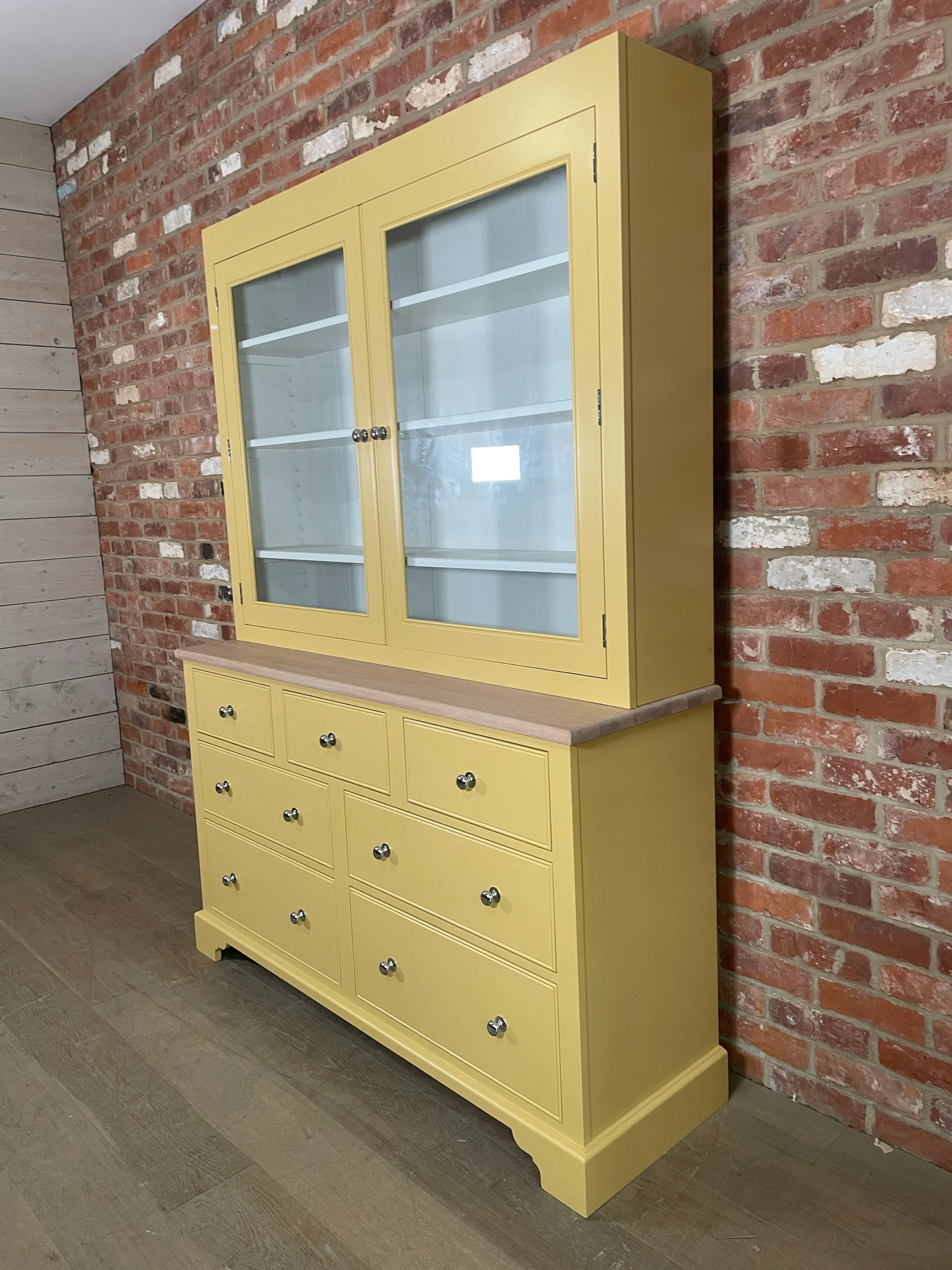 Chichester 5ft Glazed Rack Grand Dresser - Saffron- No Cornice - Image 5