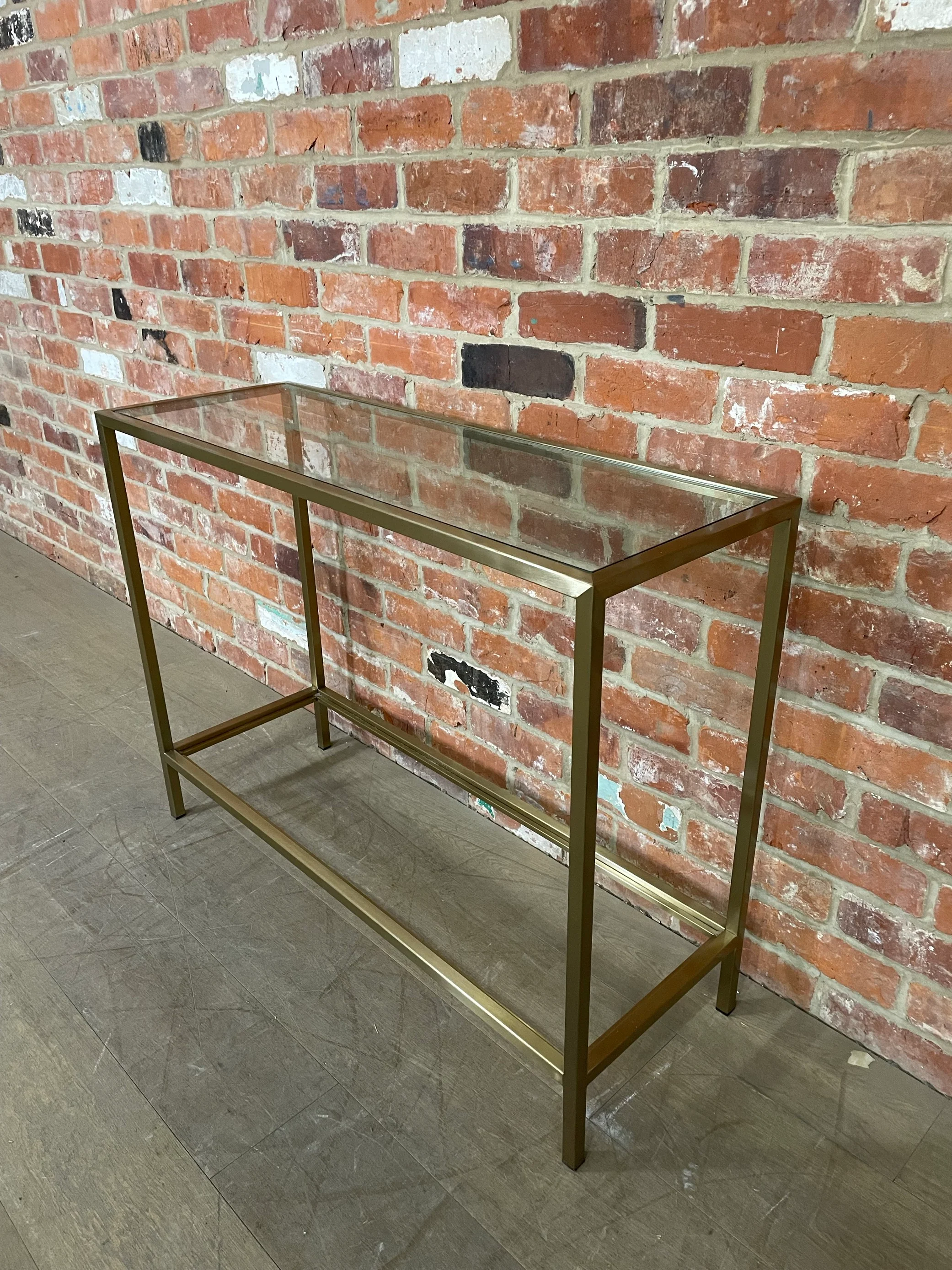 Keswick 100 Rectangular Console Table - Brushed Brass - Image 3