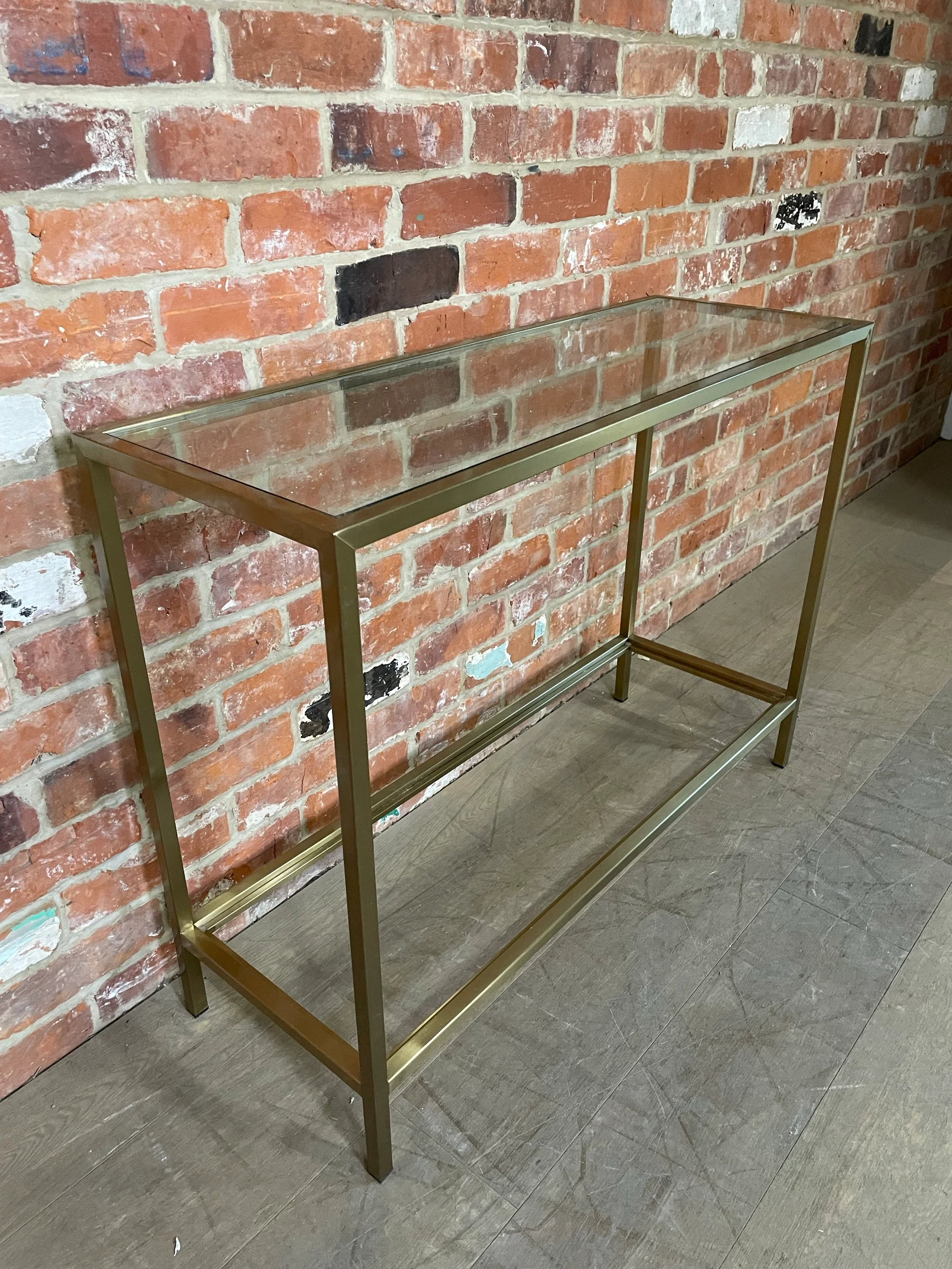 Keswick 100 Rectangular Console Table - Brushed Brass - Image 4