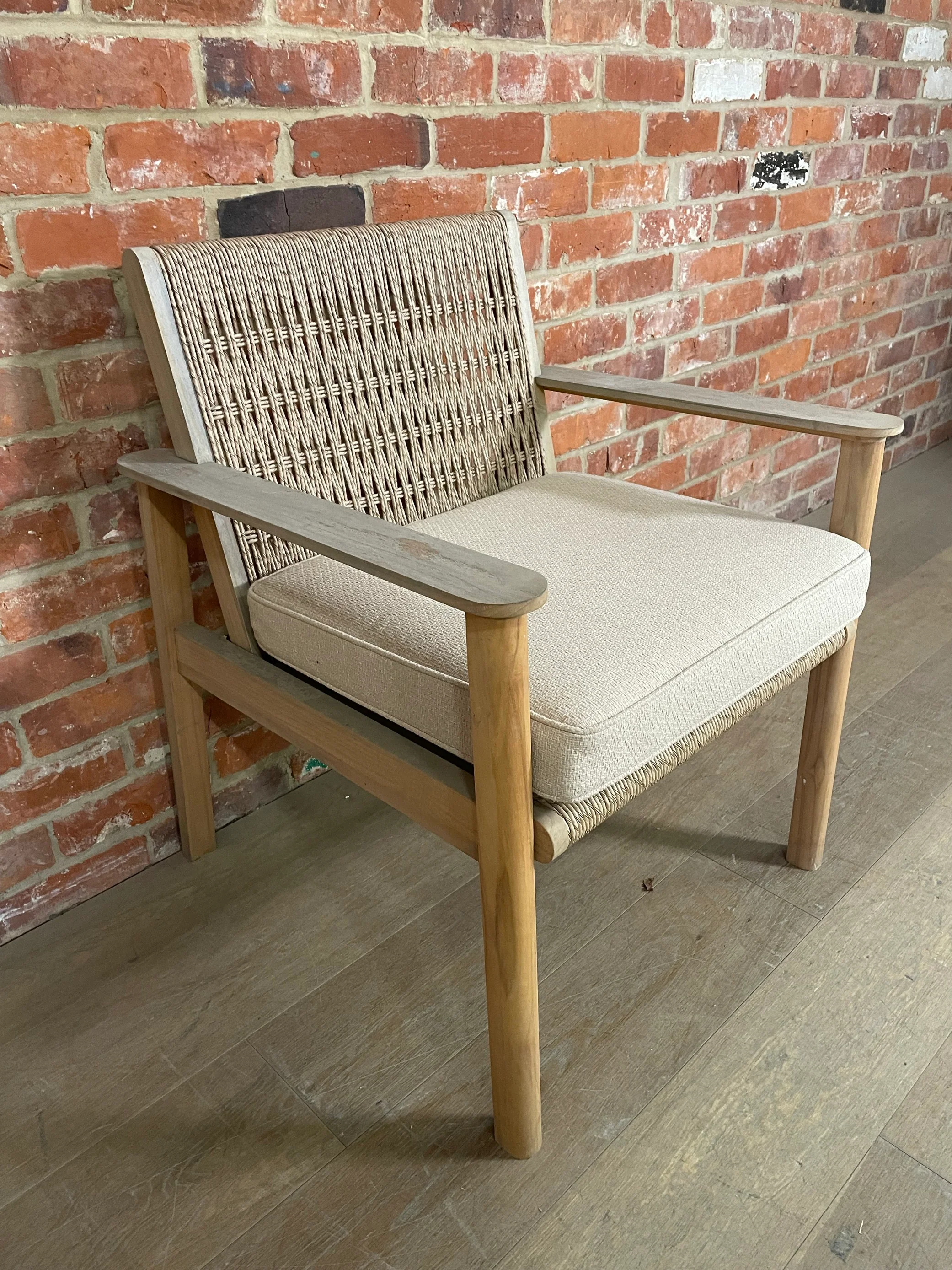 Kew Carver Chair with Cushion Natural Woven - Image 3