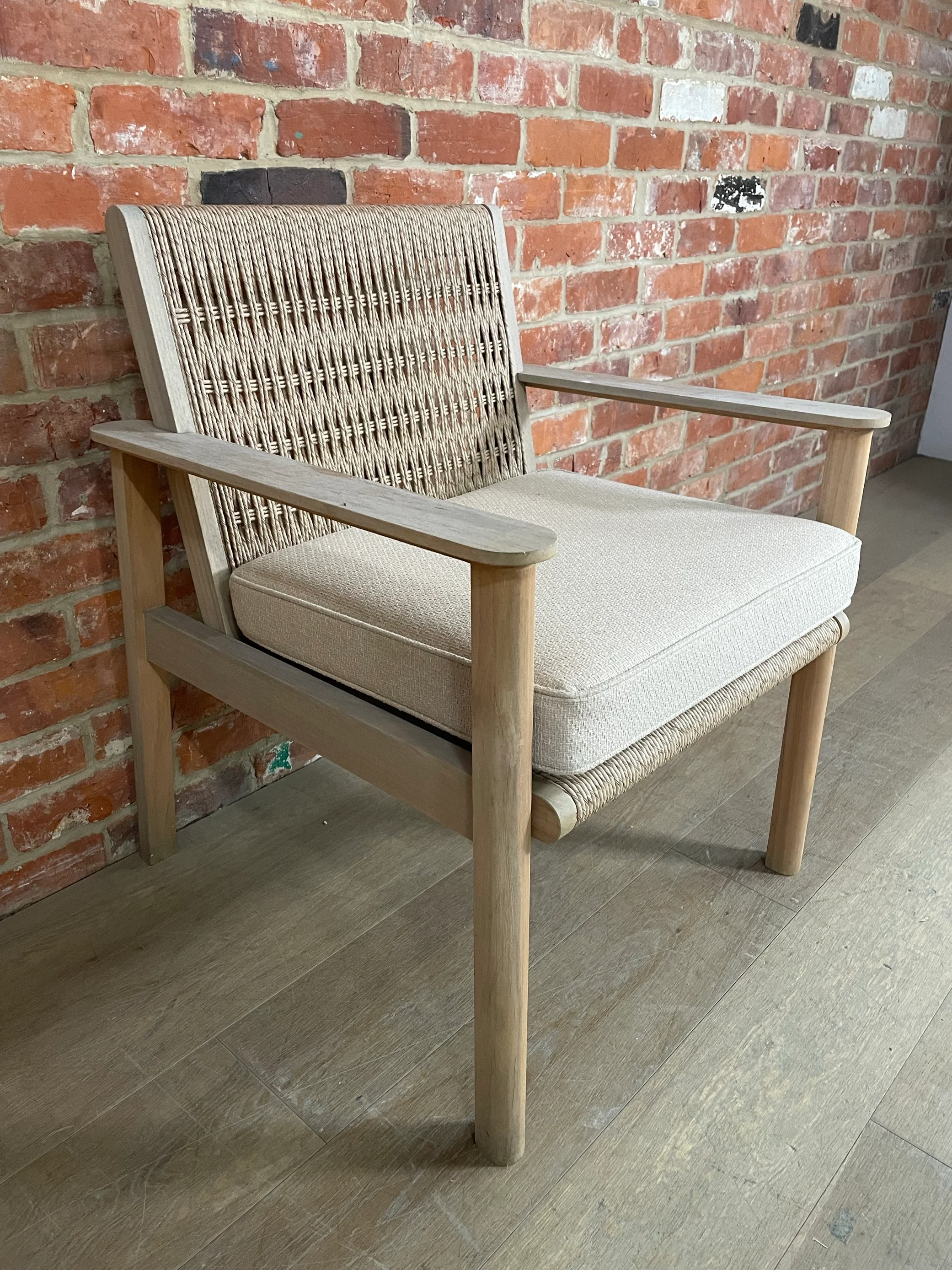 Kew Carver Chair with Cushion Natural Woven - Image 3