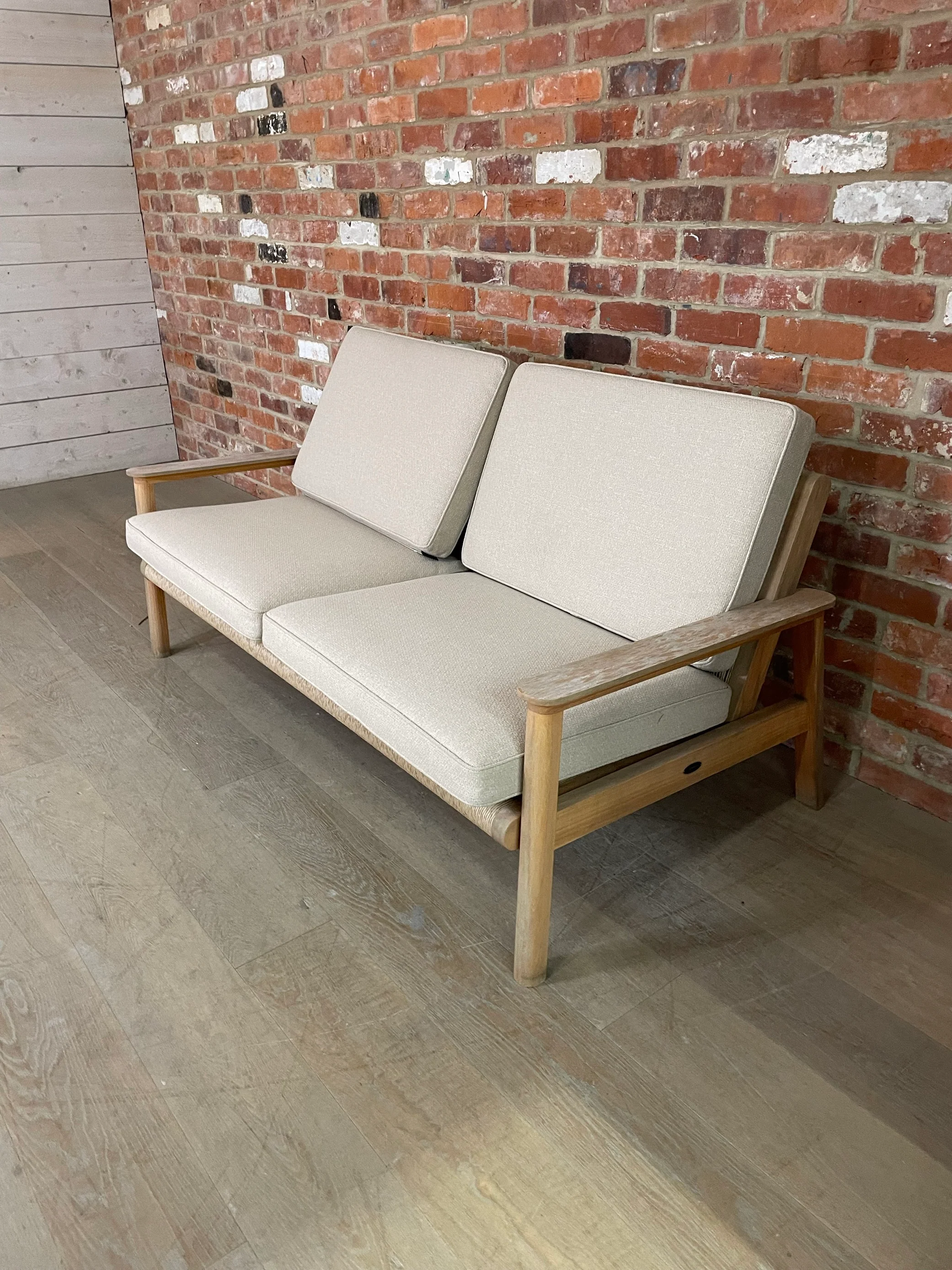 Kew Relaxed Sofa with Cushion Natural Woven - Image 3