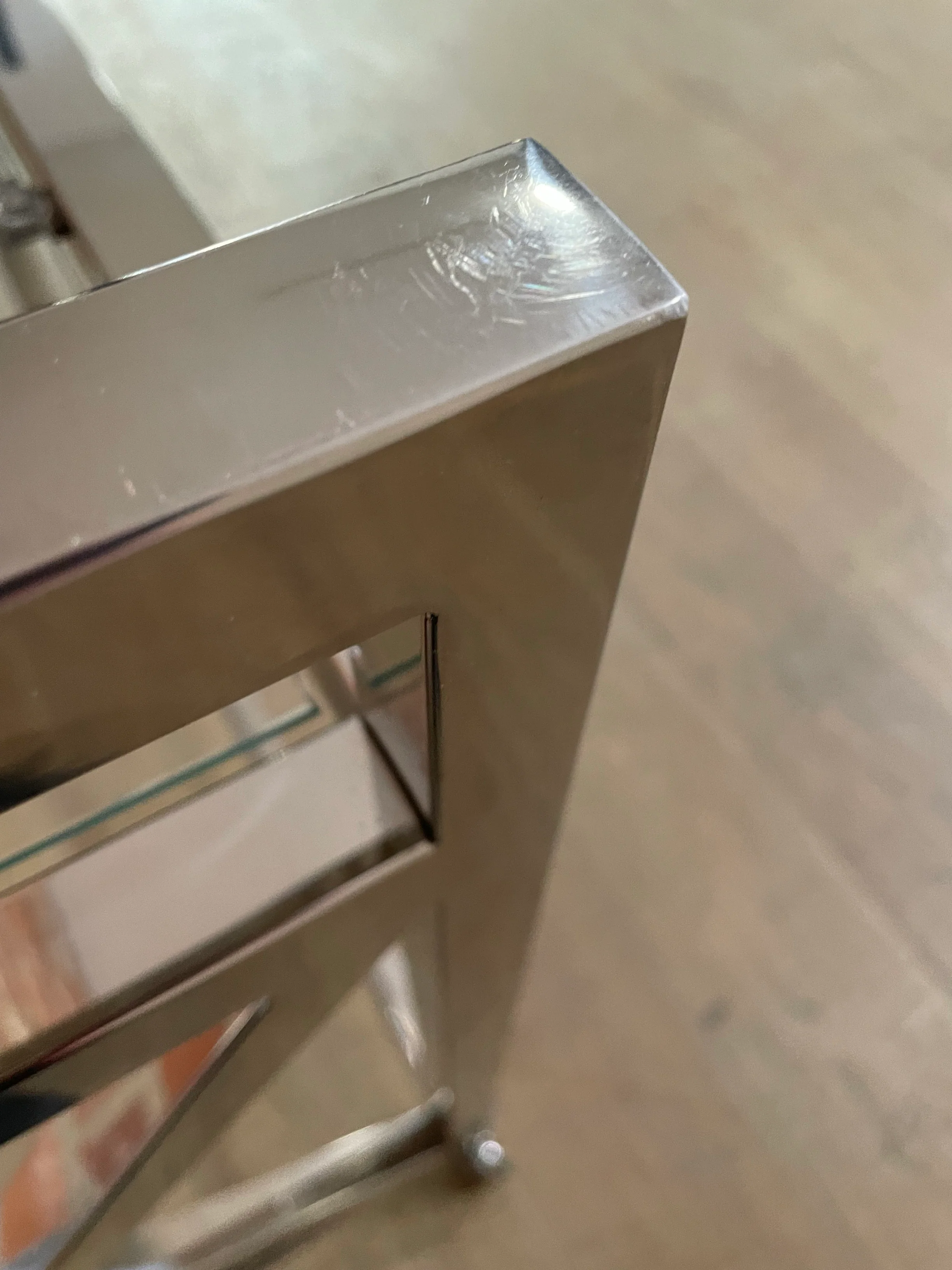 Manhattan 65 Rectangular Drinks Trolley - Metal & Glass- No Shelf - Image 6