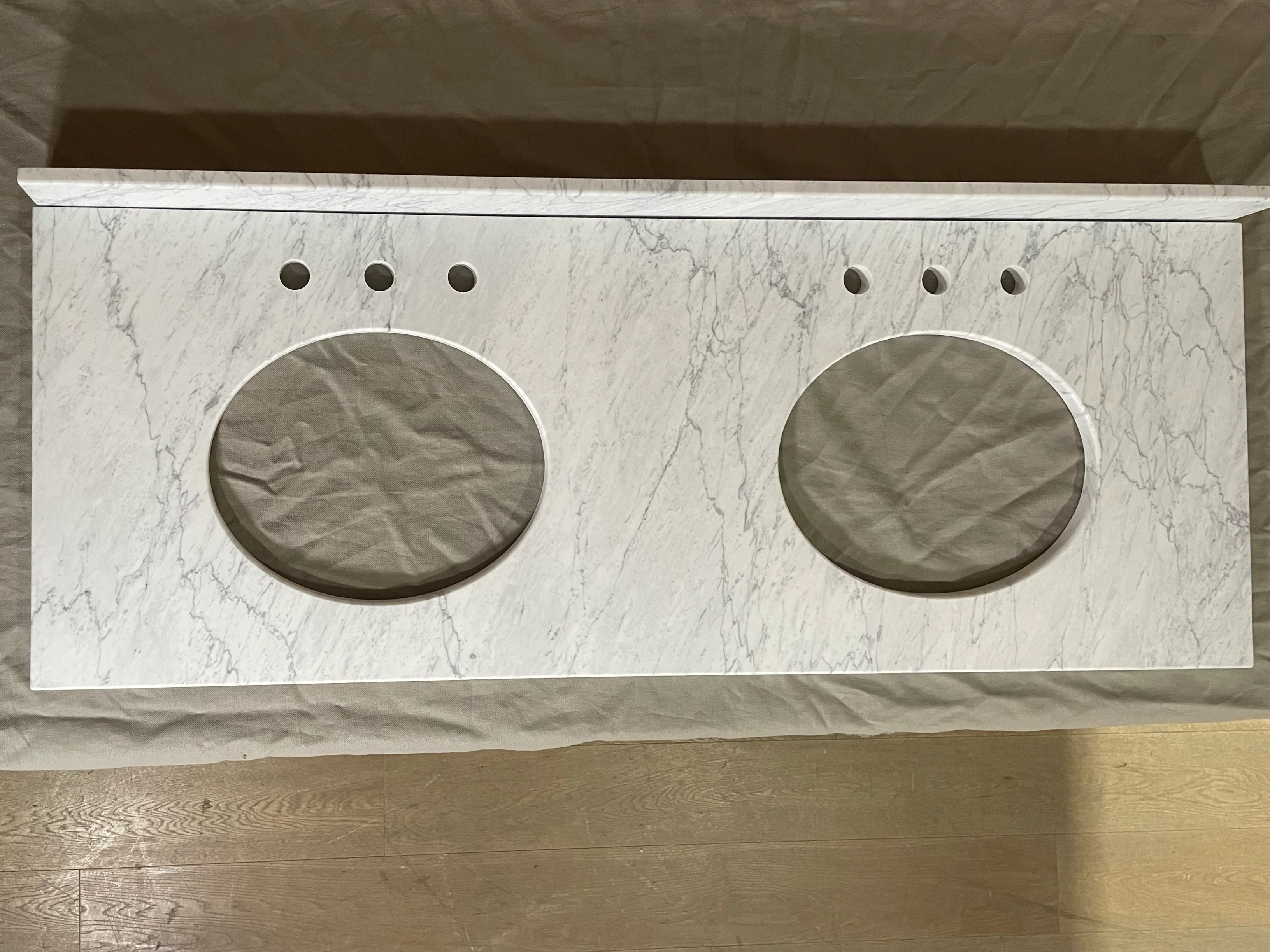 Neptune 149 Carrara Marble Vanity Top - Honed - Image 3