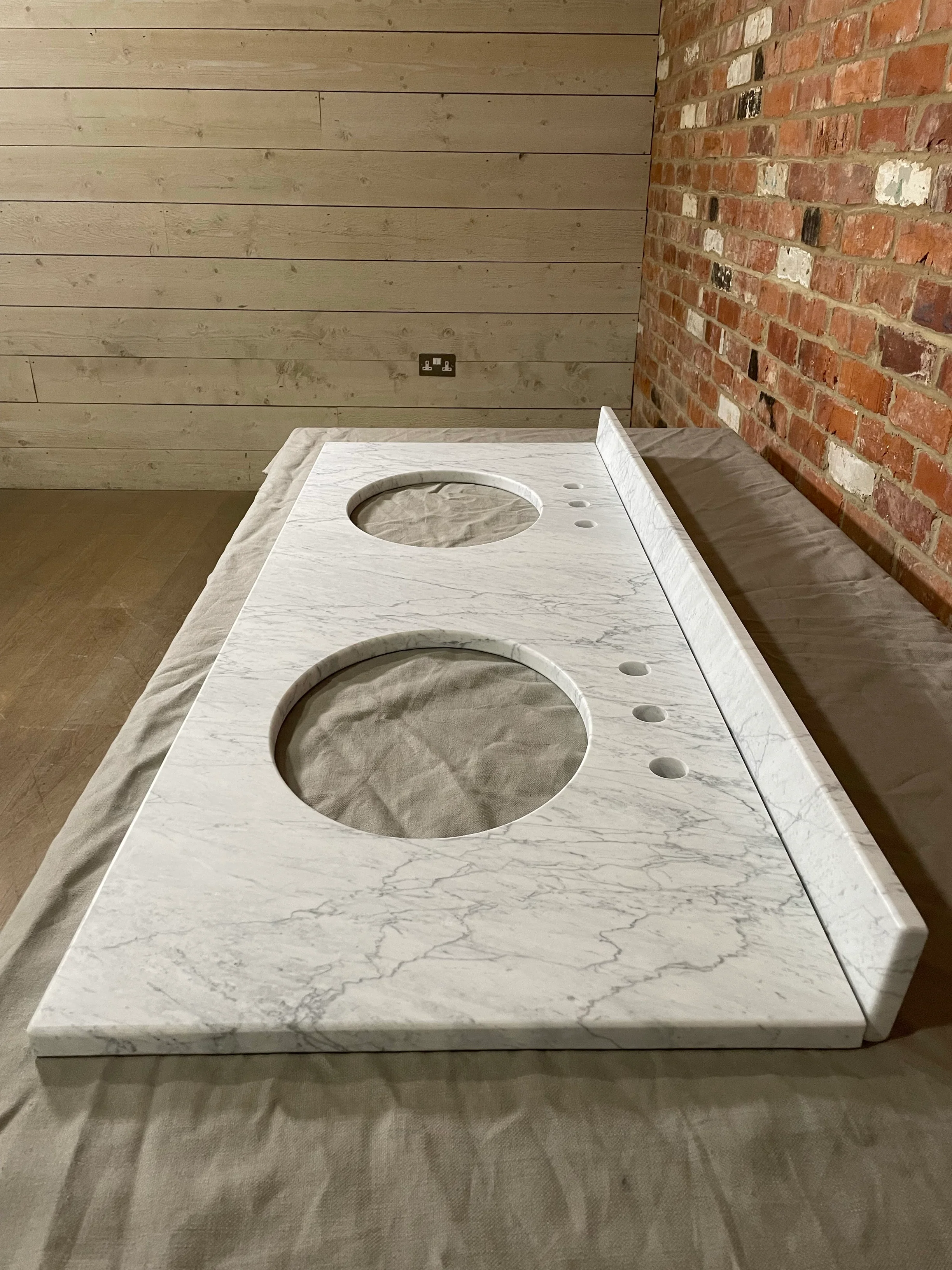 Neptune 149 Carrara Marble Vanity Top - Honed - Image 4