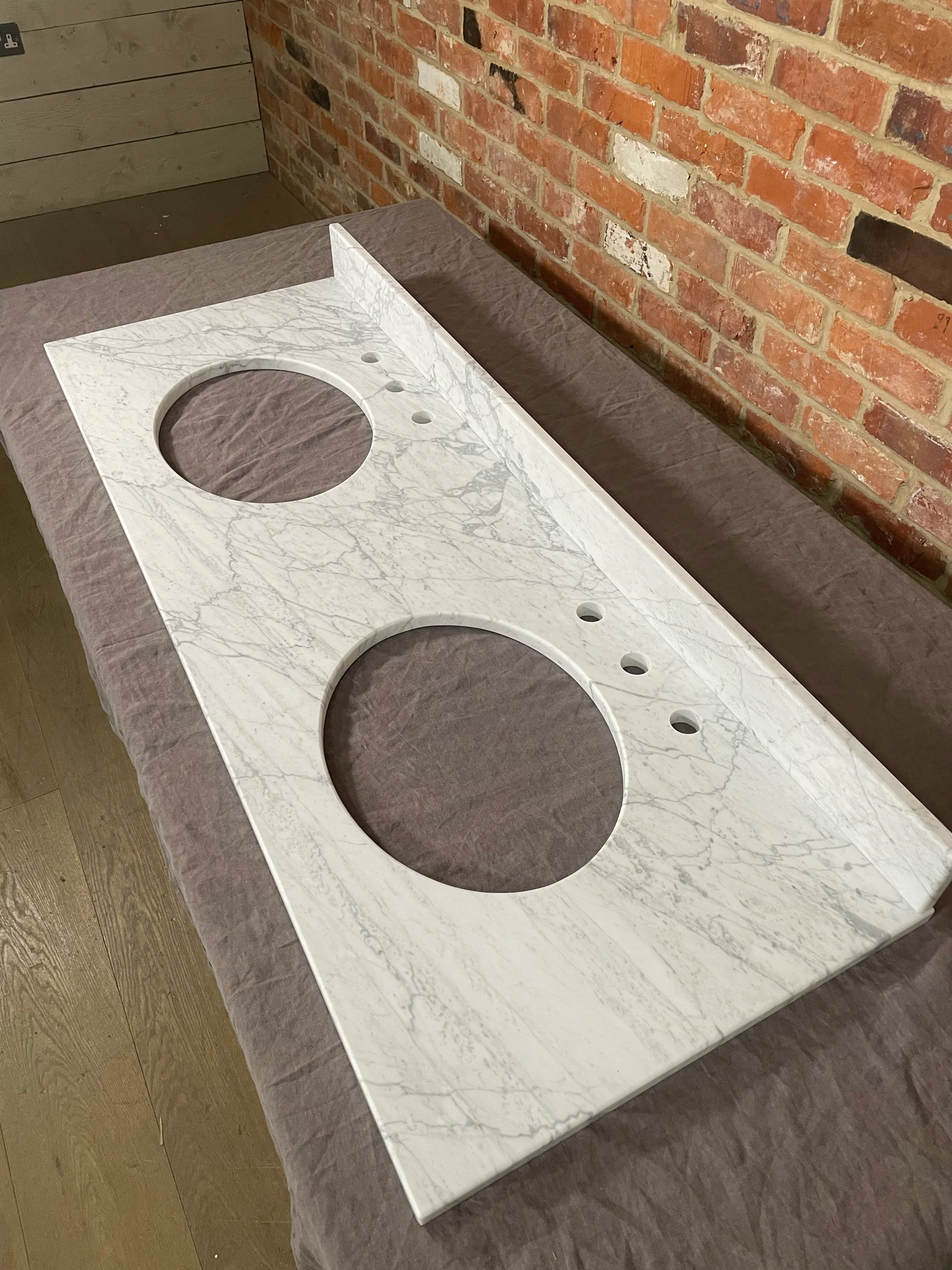 Neptune 149 Carrara Marble Vanity Top - Honed - Image 3