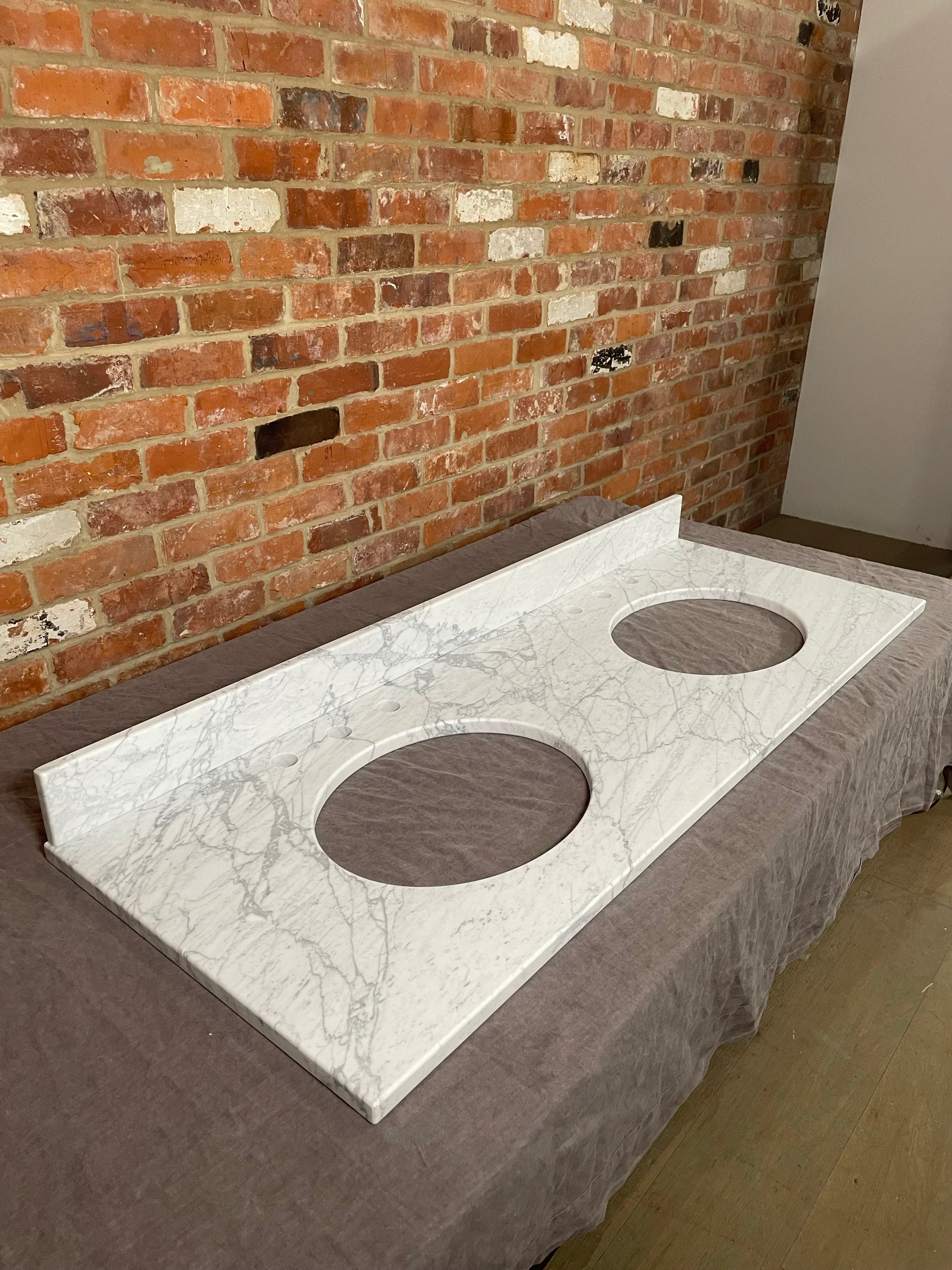 Neptune 149 Carrara Marble Vanity Top - Honed - Image 4