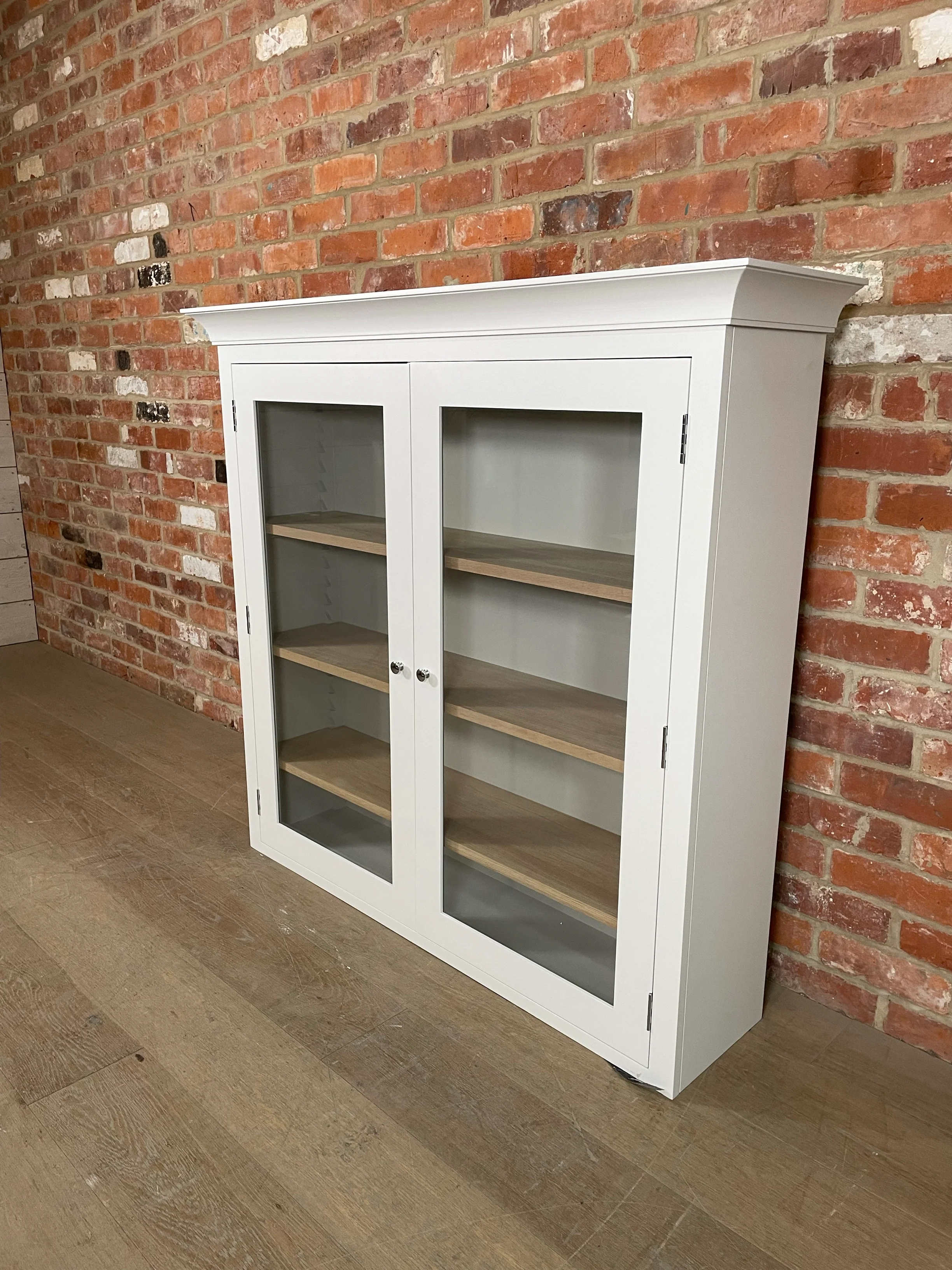 Suffolk 4ft Contemporary Glazed Dresser Top ONLY - Silver Birch - Image 4